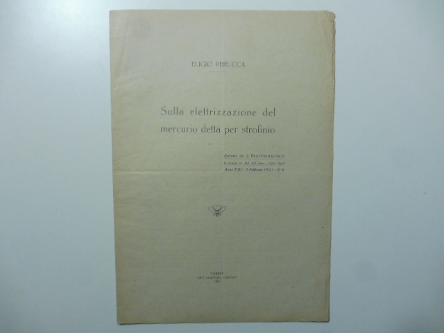 Sulla elettrizzazione del mercurio detta per strofinio